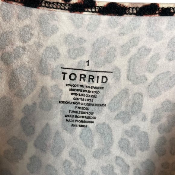 Torrid Leopard Print Cotton Slip Dress Adjustable Straps Size 1X - Picture 3 of 4